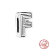 925 Silver Fit Pandora Charm 925 Bracelet 26 Letter Alphabet Clip Charms DIY charms For pandora charm 925 silver beads charms