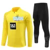 22 23 24 Veste de survêtement adulte Borussia Ensembles de football Demi-fermeture éclair Dortmunds Costume d'entraînement pour enfants Ensemble de football Survetement 2023 2024 Hommes Enfants et homme Survêtement