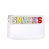 Borsoni trasparenti in ciniglia Varsity Letter Zipper Pouch Travel Snacks Bag Storage Organizer Sacchetti per donne con lettere 230826