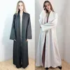 Abbigliamento etnico Cappotto musulmano da donna Abito lungo Tinta unita Abaya Cardigan Abito Medio Oriente Dubai Kimono Tunica turca aperta