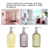 Dispenser di sapone liquido Shampoo da 500 ml Bottiglia di crema da bagno in vetro per mani con pompa in acciaio inossidabile per la decorazione della cucina del bagno