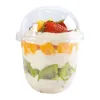 Disposable Dinnerware 50pcs 250360500ML Mousse Milk Cake Cups With Lid Clear Pudding Jelly Dessert Yogurt Plastic for Party Favors 230826