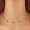 Choker Dainty Clover Necklace 18k Gold Plated Tiny Lucky Women Charm Flower Jewellery Gift For Her