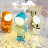 Objetos Decorativos Estatuetas Mini Bloco de Construção Robô Sucção Magnética Luz Noturna Bonito Astronauta DIY Ever-Changing Pequena Lâmpada de Mesa Presente Infantil 230826