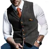 Coletes masculinos homens jaqueta elegante single-breasted negócio colete slim-fit v-pescoço lapela design para padrinhos casamentos eventos formais