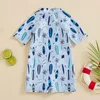 Women's Swimwear 0-3T Boys Swimsuit Bikini Set Baby Surfboard Tree Print Short Sleeve Sunscreen