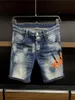 Herrdesigner Jeans Classic Ripped Denim Shorts Stone Wash Process Asian Storlek 28-38