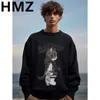 Men's Hoodies Sweatshirts HMZ Cat Print Men Long Sleeves Kawaii Cartoons Pullovers Fashion Casual Simple ONeck Clothing Male Sweatshirt 230826