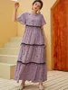 Ethnische Kleidung Damenmode Bohemian Polka Dot Print Elegantes lockeres Fransenkleid Französisch Casual Strandurlaub Übergröße Sommer 3XL