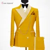 Мужские костюмы Blazers Fashion Red Men Suits Slim Fit Luxury Business Evening Wedding Tuxedos блестящие лацкальные брюки 2 штука 2 кусок куртки 230827