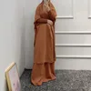 エスニック衣類アバヤドバイキマールトルコイードアラビア語イスラム教徒ヒジャーブ女性ラマダン2pcセットローブイスラム祈りのスカートkaftan