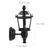 Wall Lamp Leorx Dollhouse Outdoor Sconces Lighting 1:12 LED Light Mini House Lantern DIY Acessory (Black)