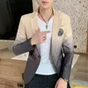 Męskie garnitury Blazer Blazer Fot Men Spring Mężczyzna gradient marynarka marynarz Masculino Korean Style Slim Fit Casual Fashion Trend Dress 230826