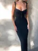 Vestidos casuales básicos mujeres sexy correa de espagueti bodycon maxi vestido sin mangas sin espalda boda invitado fiesta cóctel largo