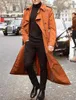 Men's Trench Coats Mens Fashion Long Windbreaker Spring Autumn Solid Color Handsome Casual Sleeve Loose Overcoat Coat Streetwear