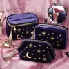 Waist Bags Japanese Style Velvet Cosmetic Bag Large Capacity Portable Lipstick Storage Jewelry Navy Tassel 230826