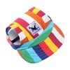 Vêtements de chien Casquette de baseball Casual Summer Canvas Chapeau pour animaux de compagnie réglable avec accessoires de décoration de trou d'oreille