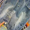 Ângulos de palma marca de alta qualidade na moda carta bordado costura cor contraste casaco feminino jaqueta jeans estilo moda hip hop jeans rasgados jaquetas bomber 8947