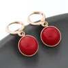 Pendientes colgantes estilo coreano joyería de moda para mujer 585 Color oro rosa perla redonda Simple colgante de moda