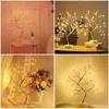 Objets décoratifs Figurines LED veilleuse Mini arbre de Noël fil de cuivre guirlande lampe pour enfants maison chambre fée lumière éclairage de vacances 230826