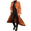Men's Trench Coats Mens Fashion Long Windbreaker Spring Autumn Solid Color Handsome Casual Sleeve Loose Overcoat Coat Streetwear