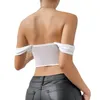 Women's Tanks Fashion Summer Sexy White Mesh Steel Rim Fishbone Top Bustier For Women Off The Shoulder Girls Corset Vest