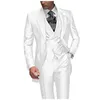 남자의 양복 블레이저 정장 3 조각 숯불 회색 에드 라펠 한 버튼 신랑 턱시도 남성 세트 의류 재킷 바지 vest 230828