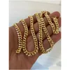 Chains Real 10K Yellow Gold Plated Mens Miami Cuban Link Chain Necklace Thick 6Mm Box Lock Drop Delivery Jewelry Necklaces Pendants Dhjuh