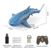 Electric/RC Animals Rc Whale Shark Toy Robots Remote Control Animals Marine Life Tub Pool Electric Fish Children Bath Toys for Kids Boys Submarine x0828