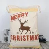 Saco de lona de natal papai noel grande cordão doces noel sacos de presente de natal sacos de papai noel para decoração de festival ll