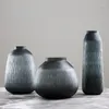 Vases Home Antique Style Gray Gradually Changing Small Mouth Thickened Glass Vase Model Room Soft