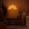 Orange Sunrise Sunset Wall Art Neon Lights For Bedroom Sun On the Horizon ledde neonskyltar för väggdekor Night Neon Room Decor HKD230825