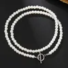 Chains Trendy Gothic Party Imitation Pearl Collarbone Chain For Men Women Luxury Jewelry Punk Vintage Charm Necklaces Wedding Wholesale