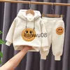 Kleidungssets Kleidungssets Winter für Mädchen Jungen 1 2 3 4 5 Jahre alte Kinder Dicke Samt Hoodies Sweatshirts Hosen 2 Stück Trainingsanzüge Babyanzug x0828