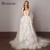 Abiti sexy urbani HAMMAH Sweetheart A Line Appliques da sposa Senza maniche Robe De Soire Mariage Court Train Lace Up Made to Order 230828