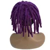 8 polegadas substituição de cabelo humano virgem europeu cor roxa dreadlocks cabelo masculino peruca 8x10 unidade de renda completa para homens negros