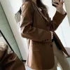 Vrouwen Jassen Hikigawa Chic Mode Vrouwen Herfst Casual Blazer Pu Vintage Moto Biker Streetwear Jas Losse Bovenkleding Mujer