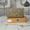 Luxus Berühmte Marke Frauen Designer Umhängetasche Leder Goldkette Doppelbuchstaben Tasche Cross Body Reine Farbe Damen Handtasche Umhängetasche Geldbörse Taschen