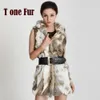 Femmes fourrure fausse femmes mode TonFur gilet réel lapin pour femme capuche gilet hiver chaud KHP272 230828