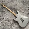 Guites électriques Gray Metal personnalisées Incrust Fretboard 3S Pickups Chrome Hardware