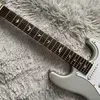 Custom Metal Gray ST Electric Guitars Inlay Fretboard 3S Pickups Chrome Hardware