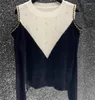 Женские свитера металлическая цепь от плечевого свитера кашемир Женщины вязаный пуловер с длинным рукавом Попад в трибун