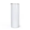 USA/CA Skinny Straight Flat Edge Blank Glitter Sublimation Tumbler 20oz med lock och halm T0280 4.23