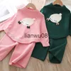 Clothing Sets 2023 Autumn Winter Knitted Sweater Set For Kids Girls Cute Cartoon Outfits Outerwear Clothes Suit Little Baby Girl Clothing Set x0828