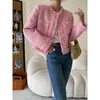 Misto lana da donna con frange rosa in pelliccia con spalline in tweed giacca blazer in bouclé cappotto corto per donna primavera 230826