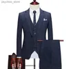 Terno casaco colete calças 3 pçs conjunto / 2023 masculino casual boutique negócios retro estilo britânico xadrez blazers jaqueta calças colete q230828