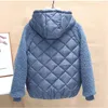 QNPQYX New Thin light Down Cotton Jacket Female Short Coat Autumn Winter Women New Hooded Loose Lmitation Lamb Wool Cotton Jacket