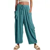 Pantalon Femme Femmes S Casual Large Jambe Harem 2023 Couleur Solide Lâche Lightweigt Beach Palazzo Yoga Boho Pantalon