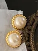 Boucles D'oreilles Clous Français Vintage Tempérament Grande Perle