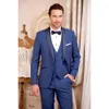 Abiti da uomo Blazer Abiti da uomo solidi Slim Fit Moda Scialle Risvolto 3 pezzi Set Party Prom Wedding Tuxedo Formale Completo Blazer Gilet Pantaloni 230828